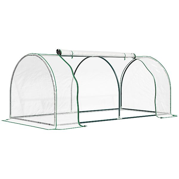 Outsunny Foliengewächshaus Frühbeet mit Tür Pflanzenhaus Pflanzenaufzucht, günstig online kaufen