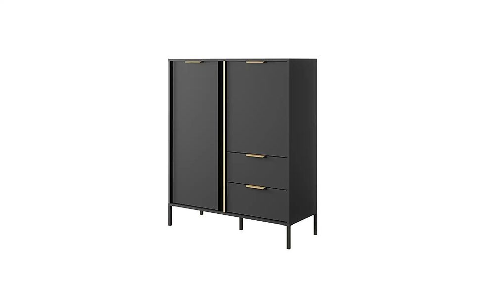 Highboard  Lars ¦ schwarz ¦ Maße (cm): B: 103,3 H: 123,4 Kommoden & Sideboa günstig online kaufen