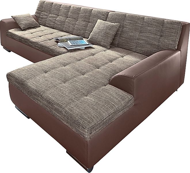 DOMO collection Ecksofa Treviso, wahlweise mit Bettfunktion, incl. Zierkiss günstig online kaufen