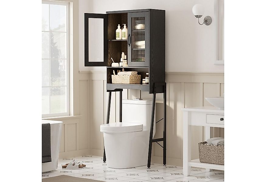 FiveWillowise Badregal Toilettenschrank Badezimmerschrank mit Glastüren und günstig online kaufen