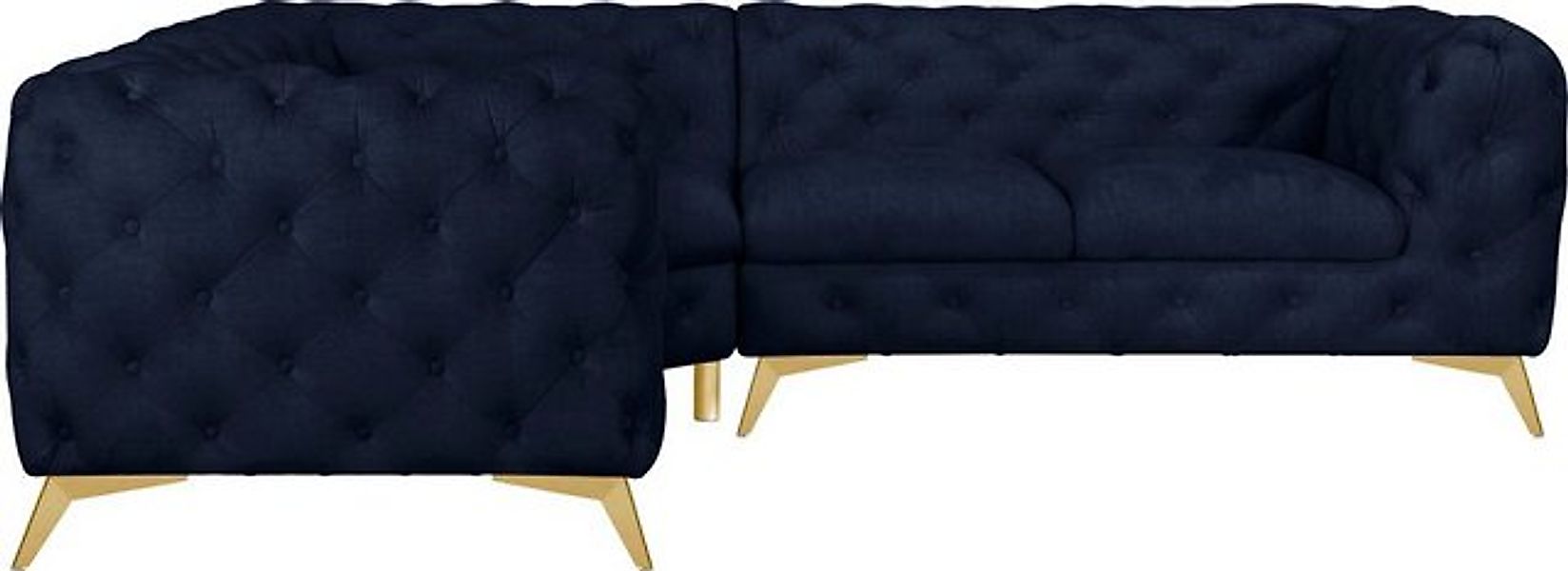 Leonique Chesterfield-Sofa "Ecksofa GLYNIS L-Form mit Wellenunterfederung, günstig online kaufen