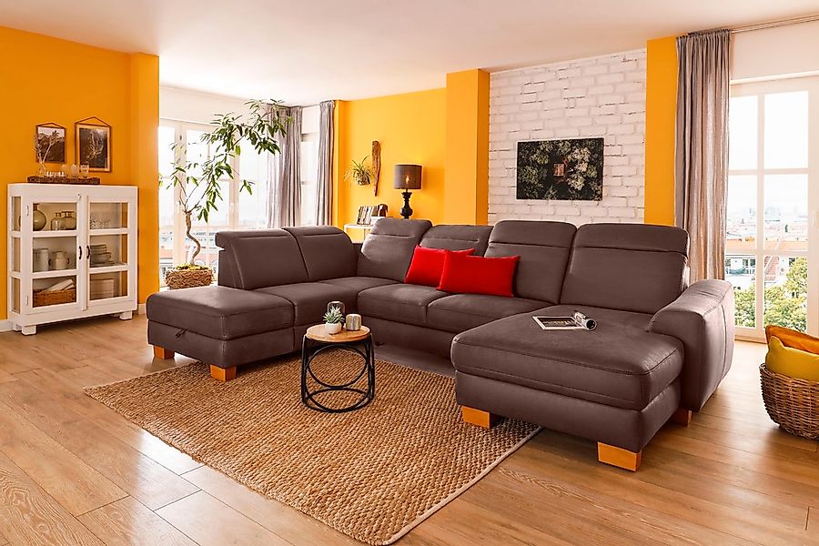 Home affaire Wohnlandschaft »Dundee U-Form« wahlweise mit Kopfteilverstellu günstig online kaufen