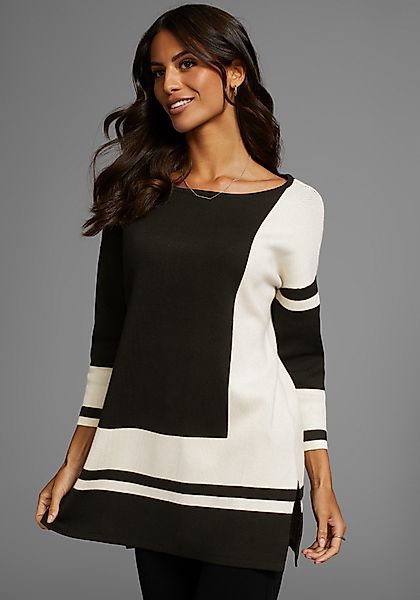 Laura Scott Longpullover mit geometrischer Grafik günstig online kaufen