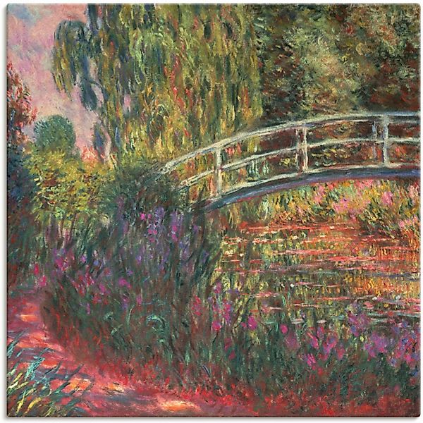 Artland Leinwandbild "Japanische Brücke im Garten von Giverney", Garten, (1 günstig online kaufen