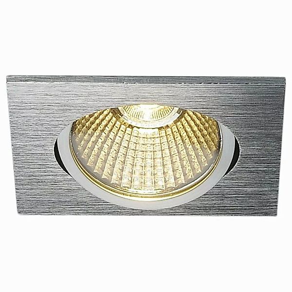 LED Deckeneinbauleuchte New Tria Eckig in Silber 7,3W 440lm günstig online kaufen