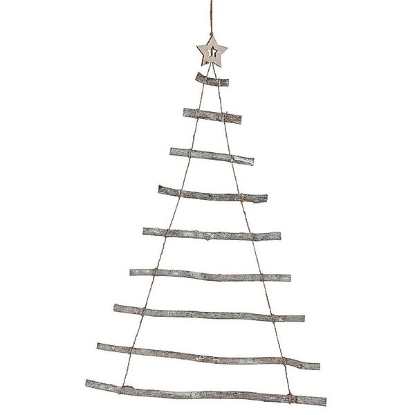 Spetebo Wanddekoobjekt Holz Weihnachtsbaum aus 9 Ästen - 90 cm günstig online kaufen