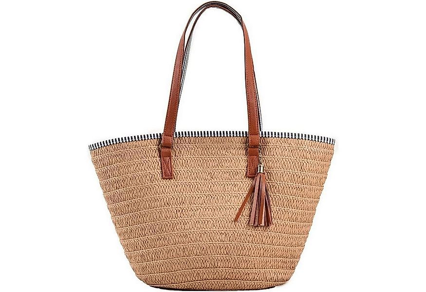 LuxusKollektion Strandtasche Strohtasche Damen Sommer Strandtasche Stroh Ge günstig online kaufen