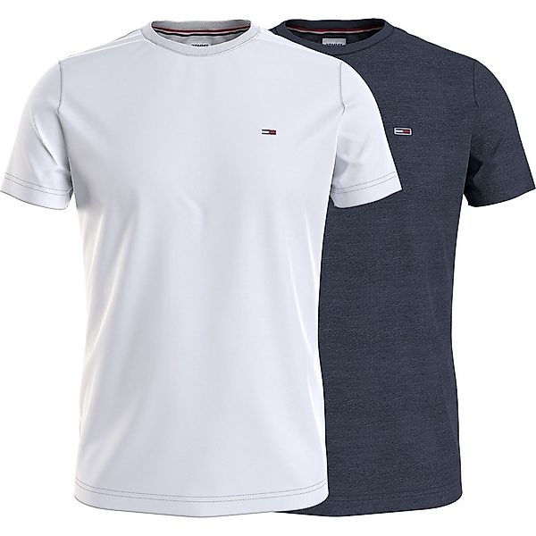 Tommy Jeans Kurzarm Rundhalsausschnitt T-shirt 2 Paare S White / Navy günstig online kaufen