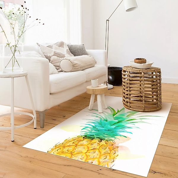 Vinyl-Teppich Ananas Aquarell günstig online kaufen