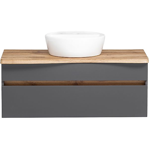 Held Möbel Einzelwaschtisch Trient 121 cm Grau Matt mit Softclose günstig online kaufen