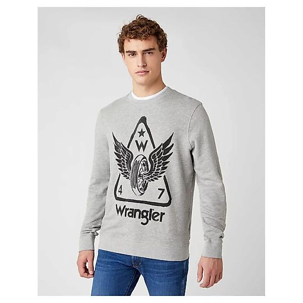 Wrangler Graphic Sweatshirt L Mid Grey Mel günstig online kaufen
