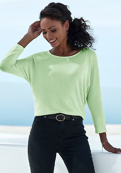 LASCANA 3/4-Arm-Shirt mit Fledermausärmeln aus weicher günstig online kaufen