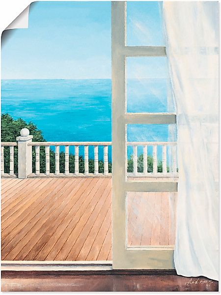 Artland Poster "Veranda mit Meerblick", Fensterblick, (1 St.), auf Keilrahm günstig online kaufen