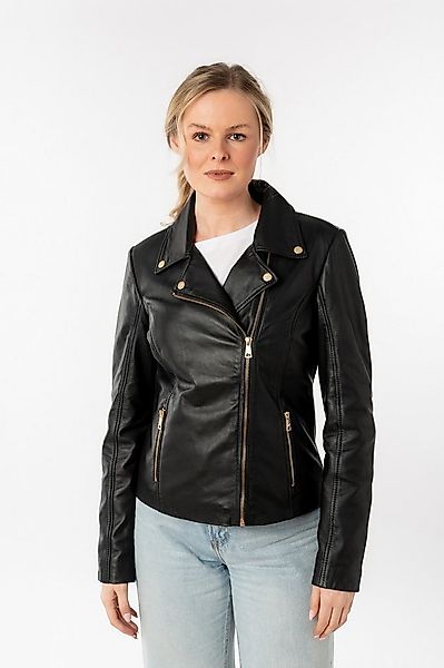Mauritius Lederjacke MWFylli mit Knopfdetails, Reverskragen günstig online kaufen