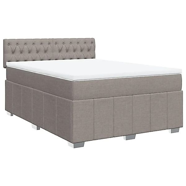 vidaXL Boxspringbett mit Matratze Taupe 160x200 cm Stoff 3287130 günstig online kaufen