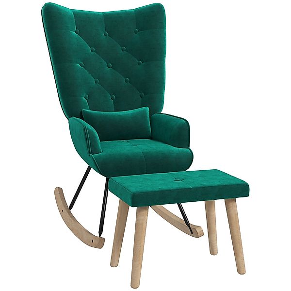 HOMCOM Relaxsessel Schaukelsessel mit Hocker (Polsterstuhl, günstig online kaufen