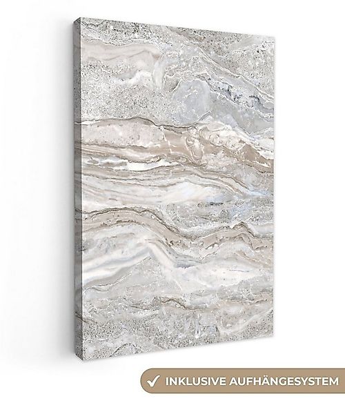 OneMillionCanvasses® Leinwandbild Marmor - Textur - Grau, Fotodruck (1 St), günstig online kaufen