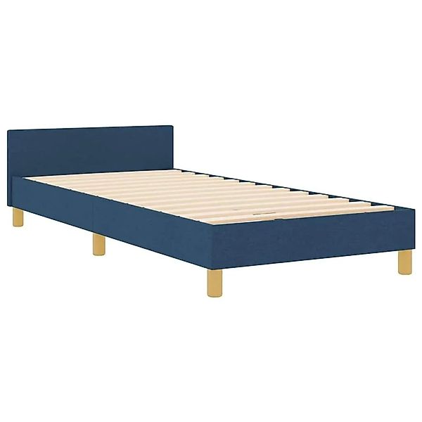 vidaXL Bettgestell mit Kopfteil Blau 100 x 200 cm Stoff 3344787 günstig online kaufen
