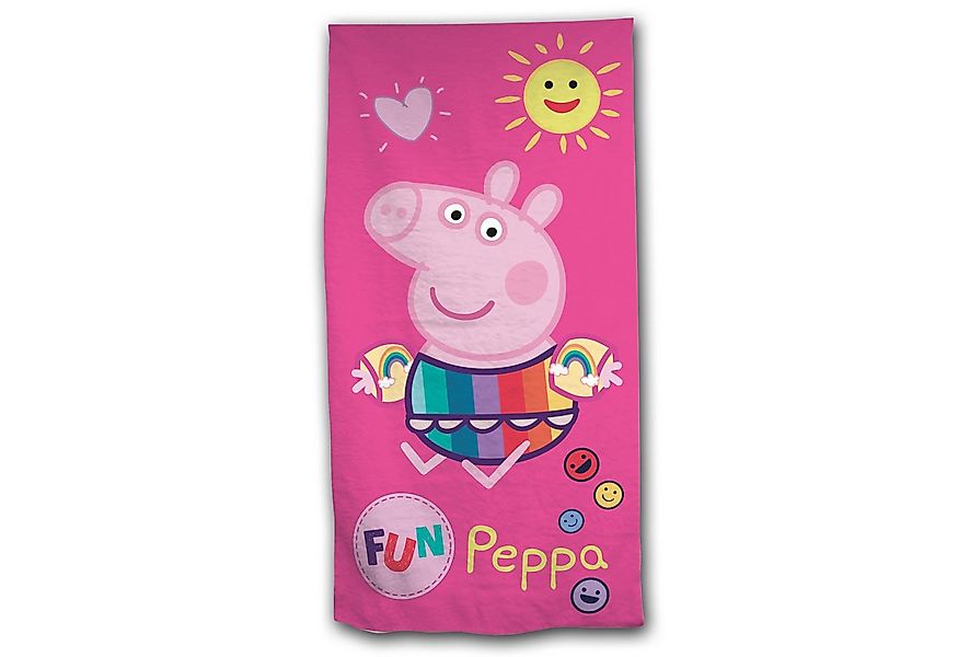 BERONAGE Strandtücher Peppa Wutz Pig Badetuch Beach Fun 60x120 cm, 100% Bau günstig online kaufen