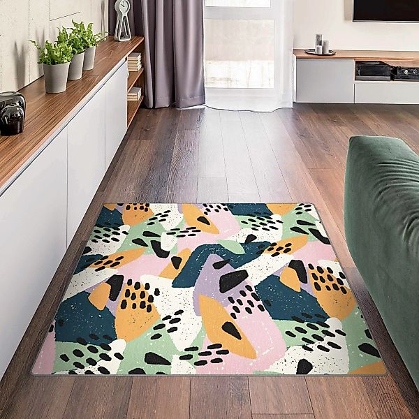 Teppich Farbenfrohes Muster mit Punkten günstig online kaufen