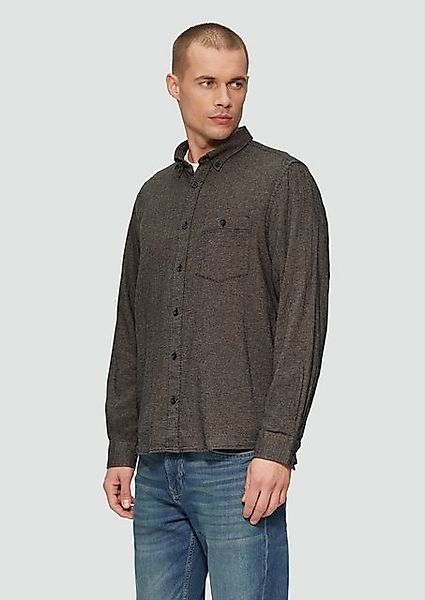 s.Oliver Langarmhemd Regular Fit: Strukturiertes Hemd mit Button-Down-Krage günstig online kaufen