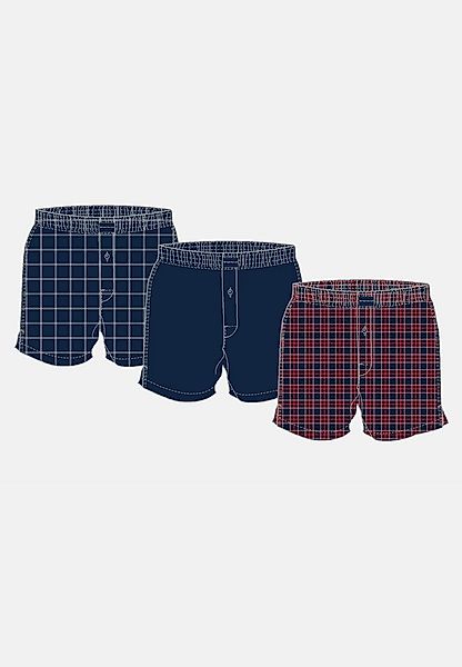 TOM TAILOR Boxershorts TOM TAILOR Herren Boxershort rot kariert 3er Pack (3 günstig online kaufen