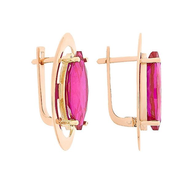 Golders Paar Ohrhänger Ohrringe aus 585 Rotgold mit rotem Rubin (Set, 2-tlg günstig online kaufen