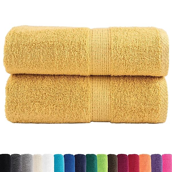 vidaXL Premium Waschhandtücher SOLUND 2 Stück Gold 30x30cm 600g/m² 137275 günstig online kaufen