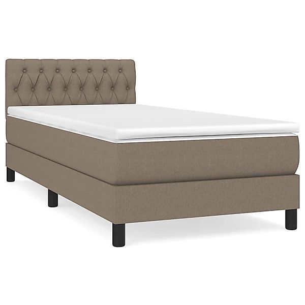 Vidaxl Boxspringbett Mit Matratze Taupe 100x200 Cm Stoff günstig online kaufen