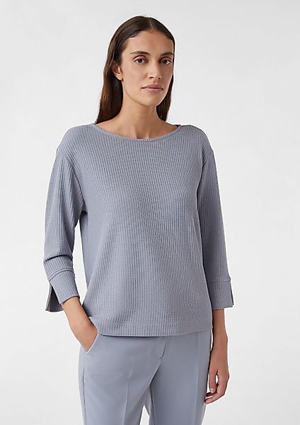 comma 3/4 Arm-Pullover Sweatshirt Strukturiertes Sweatshirt günstig online kaufen