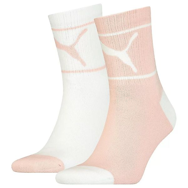 Puma Chill Short Crew Socken 2 Paare EU 39-42 Pink / White günstig online kaufen