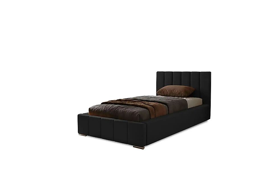 Polsterbett mit Stauraum mit Bettkasten und Lattenrost Nelia ¦ schwarz ¦ Ma günstig online kaufen