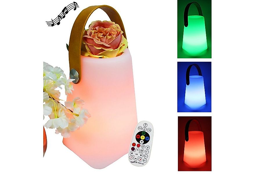 Arnusa LED Tischleuchte mit Bluetooth Lautsprecher kabellos Akku Farbwechse günstig online kaufen