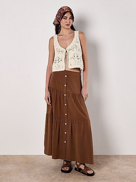 Apricot Maxirock Maxirock aus Leinenmischung mit Stufen mit Stufen günstig online kaufen