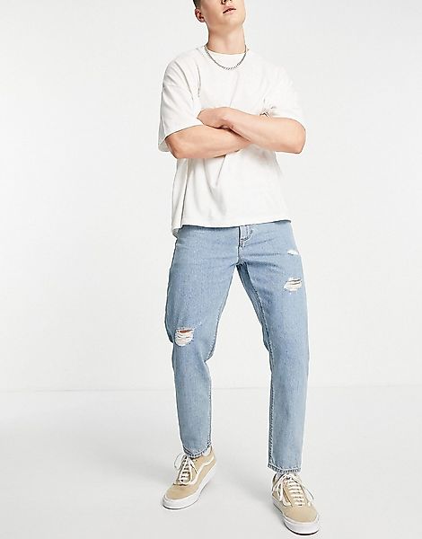 ASOS DESIGN – Klassische, feste Jeans mit mittlerer „Less Thirsty“-Waschung günstig online kaufen