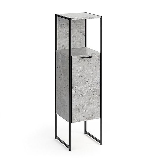 Vicco Midischrank Fyrk Beton/Schwarz 33 x 121 cm günstig online kaufen