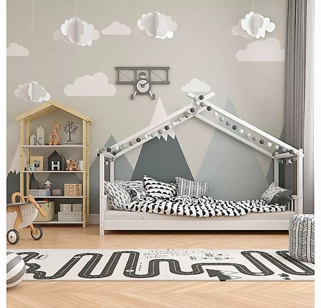 VitaliSpa® Kinderbett Hausbett Kinderhaus 90x200cm DESIGN Weiß günstig online kaufen