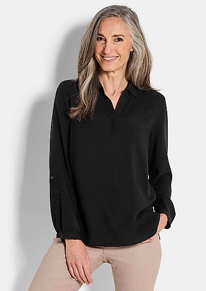 GOLDNER Klassische Bluse Kurzgröße: Zeitlose Viskosebluse mit Hemdkragen Fl günstig online kaufen