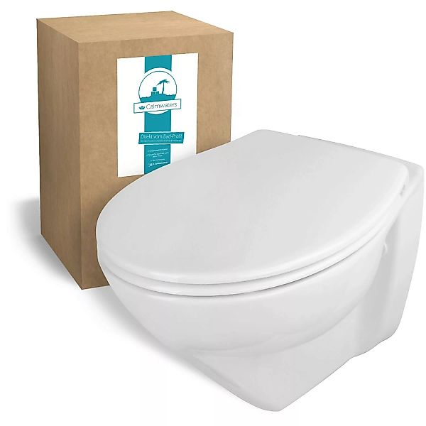 Calmwaters Wand-WC Modern Plus 6 cm Erhöht Spülrandlos Set WC-Sitz 08AB5815 günstig online kaufen