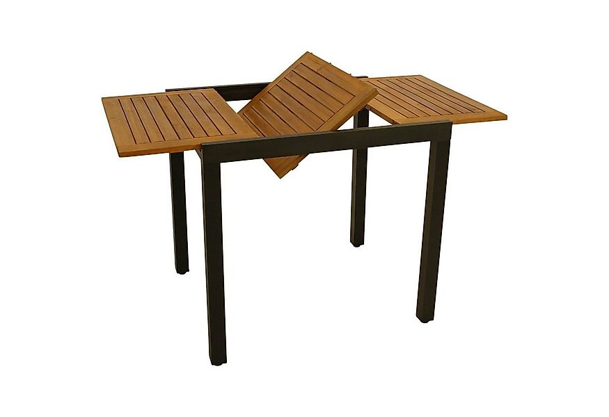 DEGAMO Gartentisch VICENZA, ausziehbar 80/120x70cm, Alu anthrazit + Akazie günstig online kaufen