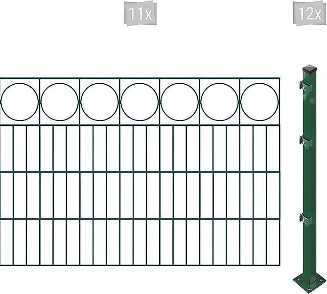 Arvotec Doppelstabmattenzaun "ESSENTIAL 80 zum Aufschrauben "Ring" mit Zier günstig online kaufen