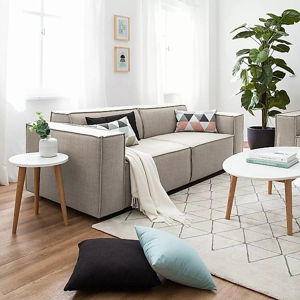home24 Sofa Kinx 2,5-Sitzer Anthrazit Webstoff 223x72x96 cm (BxHxT) Modern günstig online kaufen