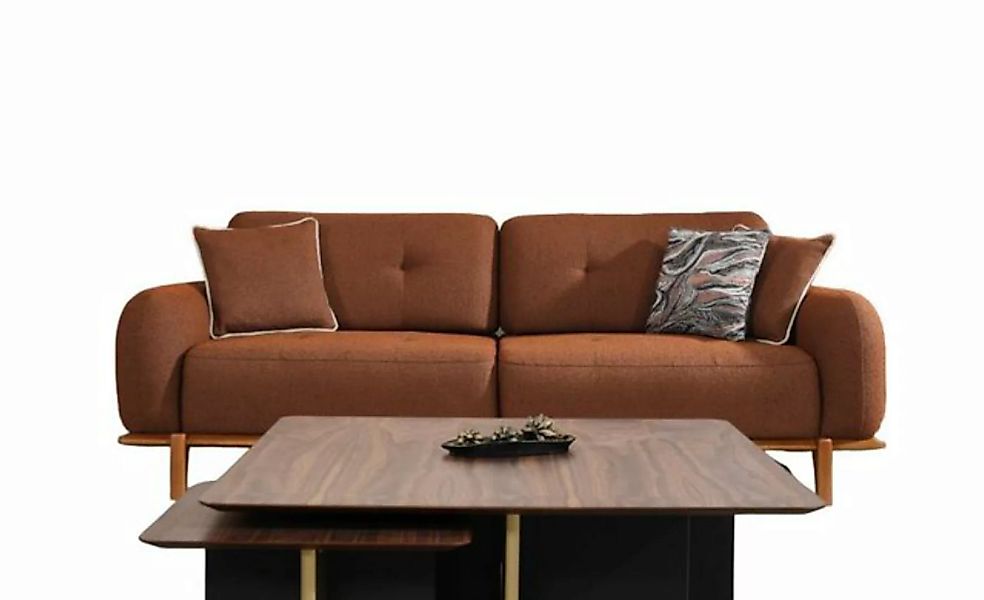 JVmoebel 3-Sitzer Stoffsofa Dreisitzer Couch Braun Sofa 3 Sitzer Polstersof günstig online kaufen