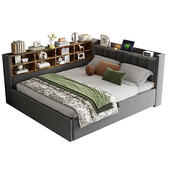 MODFU Schlafsofa Mit Hydraulischem Stauraum, Nachtlicht, günstig online kaufen