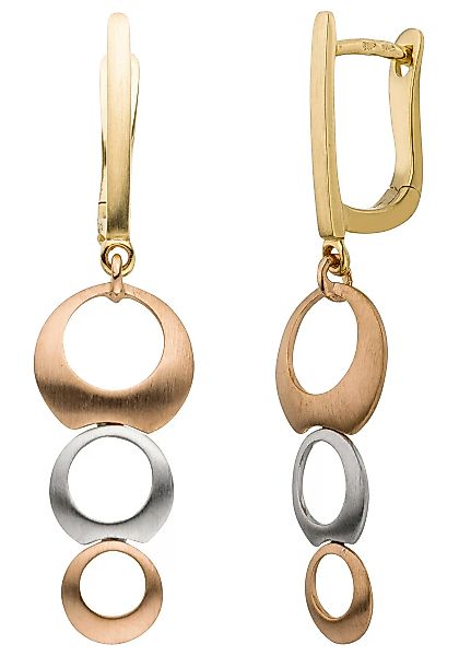 JOBO Paar Ohrhänger, 585 Gold tricolor dreifarbig günstig online kaufen