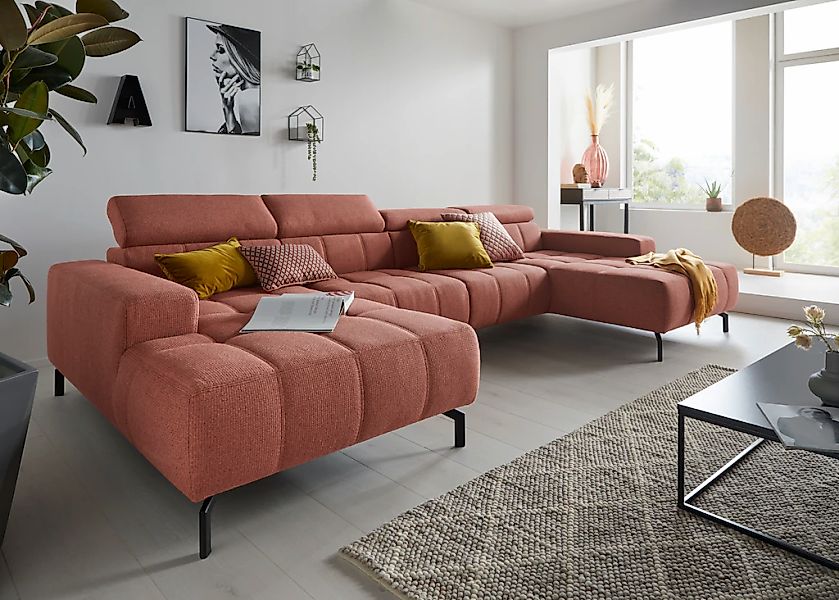 DOMO collection Wohnlandschaft "Cunelli tolle Sitznähte als Designelement, günstig online kaufen