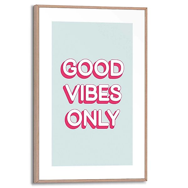 Reinders Gerahmtes Bild Good Vibes Man Cave 30 cm x 20 cm Rosa günstig online kaufen