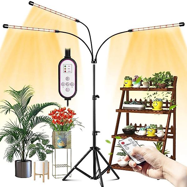 Rosnek Pflanzenlampe 3/4/5 Köpfe, Vollspektrum, dimmbar, günstig online kaufen