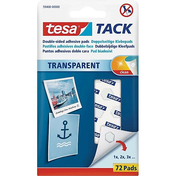 Tesa Tack Doppelseitige Klebepads 72 Stück günstig online kaufen