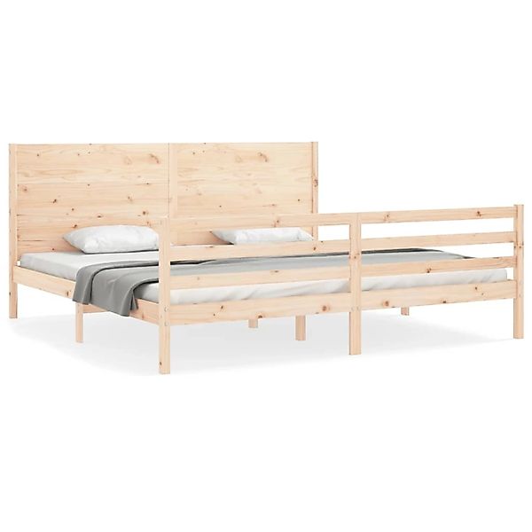 vidaXL Massivholzbett mit Kopfteil 200x200 cm 3194656 günstig online kaufen